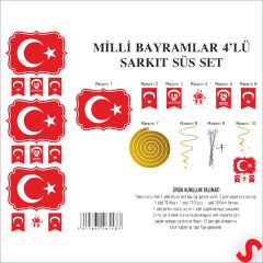 23 Nisan, 19 Mayıs, 29 Ekim Milli Bayramlar Tavan Süs Seti