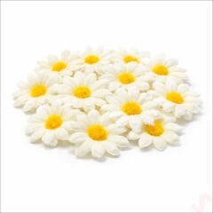 Yapay Papatya Çiçek Kafası 4 cm x 20 Adet - Beyaz