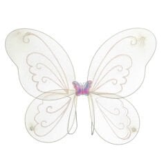 Kelebek Kanat, Asa ve Taç 3'lü Set - Beyaz