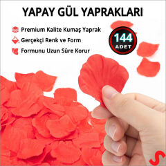 Yapay Gül Yaprakları, 144 Adet - Kırmızı