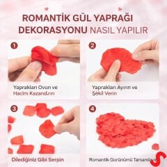 Yapay Gül Yaprakları, 144 Adet - Kırmızı