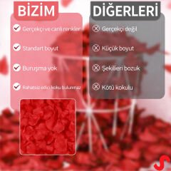 Yapay Gül Yaprakları, 144 Adet - Kırmızı