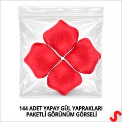 Yapay Gül Yaprakları, 144 Adet - Kırmızı