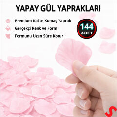 Yapay Gül Yaprakları, 144 Adet - Pembe