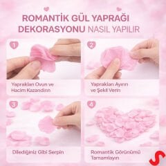 Yapay Gül Yaprakları, 144 Adet - Pembe