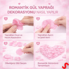 Yapay Gül Yaprakları, 144 Adet - Pembe