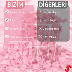 Yapay Gül Yaprakları, 144 Adet - Pembe