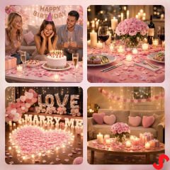 Yapay Gül Yaprakları, 144 Adet - Pembe