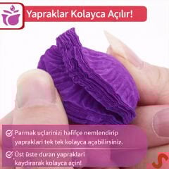 Yapay Gül Yaprakları, 144 Adet - Mor