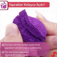 Yapay Gül Yaprakları, 144 Adet - Mor