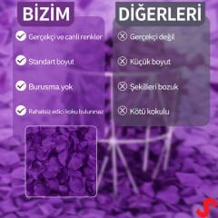 Yapay Gül Yaprakları, 144 Adet - Mor