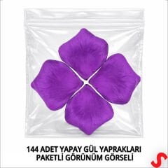 Yapay Gül Yaprakları, 144 Adet - Mor