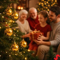 Yılbaşı Ağaç Süsü Altın Top, 4 cm x 6 Adet