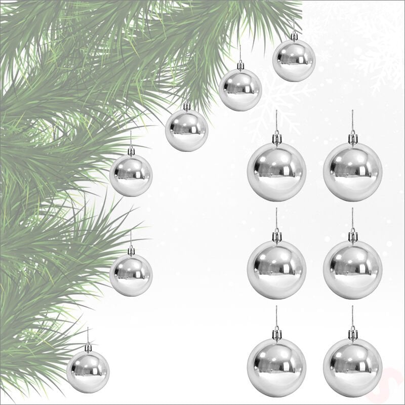 Yılbaşı Ağaç Süsü Gümüş Top, 4 cm x 6 Adet