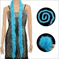 Mavi İnce 7 gr Otriş Boa Tüy, 3,5 cm x 2 mt