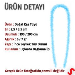 Mavi İnce 7 gr Otriş Boa Tüy, 3,5 cm x 2 mt