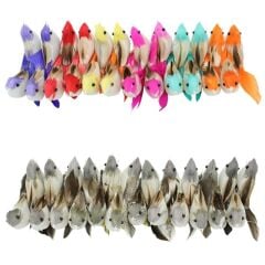 Tüylü Yapay Kuş, 7,50 cm - 1 Adet NATURAL