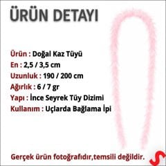 Pembe İnce 7 gr Otriş Boa Tüy, 3,5 cm x 2 mt