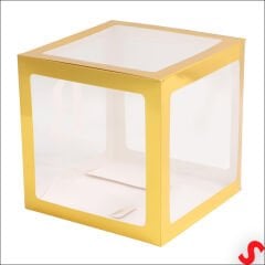 Baby Yazılı Şeffaf Balon Kutusu, 30cm x 4 Adetli Set - Altın