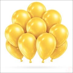 Metalik Parlak Balon, 30 cm x 10 Adet - Sarı