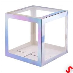 Baby Yazılı Şeffaf Balon Kutusu, 30cm x 4 Adetli Set - Gökkuşağı