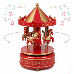 Atlı Karınca Müzik Kutusu, 17cm x 10cm - Kırmızı