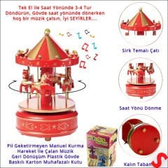 Atlı Karınca Müzik Kutusu, 17cm x 10cm - Kırmızı