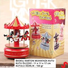 Atlı Karınca Müzik Kutusu, 17cm x 10cm - Kırmızı