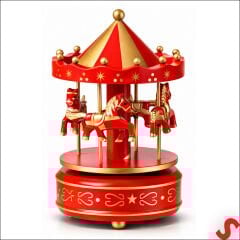 Atlı Karınca Müzik Kutusu, 17cm x 10cm - Kırmızı