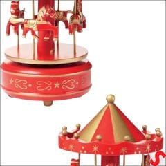 Atlı Karınca Müzik Kutusu, 17cm x 10cm - Kırmızı