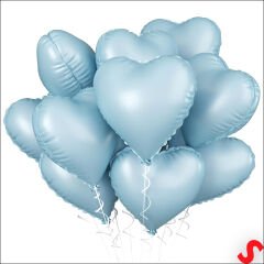 Kalp Folyo Balon, 45 cm - Mavi