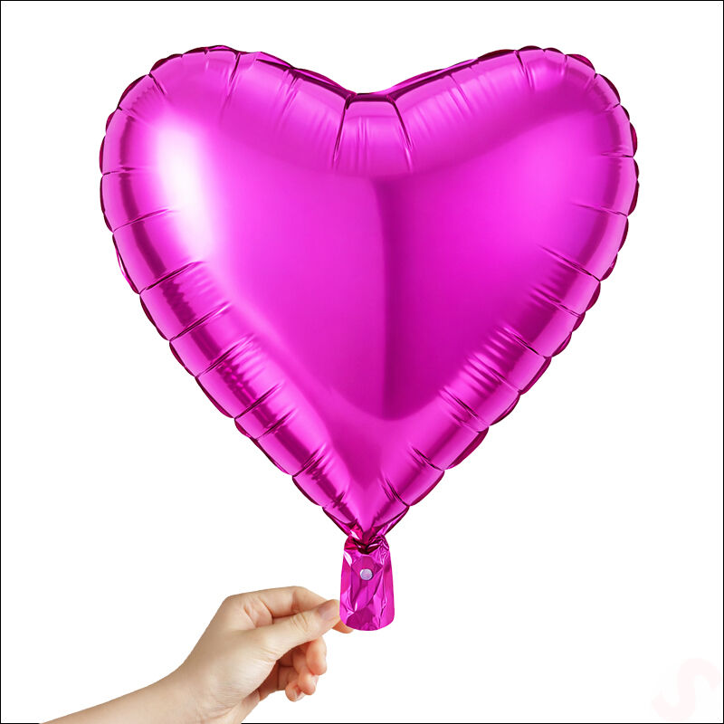 Kalp Folyo Balon, 60cm - Fuşya