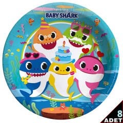Baby Shark Karton Tabak - 23cm x 8 Adet