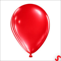 Metalik Parlak Balon, 30 cm x 10 Adet - Kırmızı