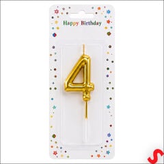 4 Rakam Mum Altın - 10 cm