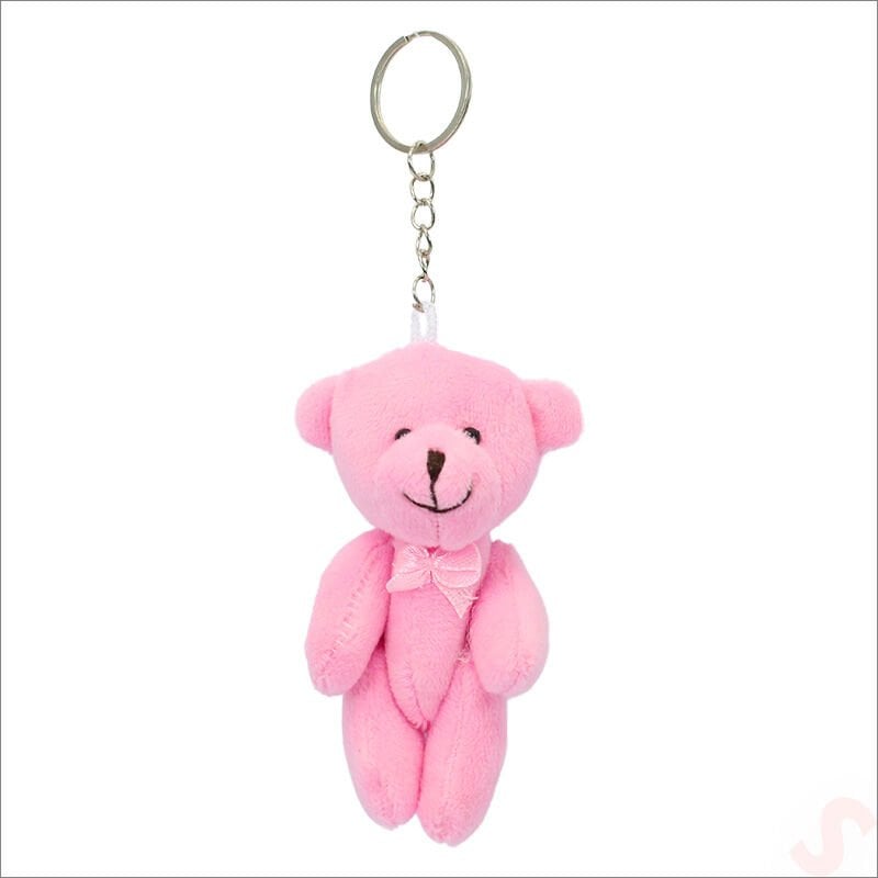 Pelüş Ayıcık Anahtarlık, 9 x 5,5 cm - Pembe