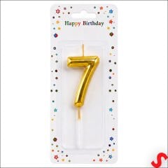 7 Rakam Mum Altın - 10 cm