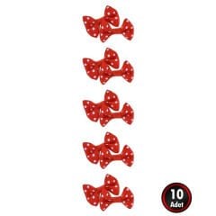 Grogren Papyon Fiyonk, 3 x 1,5 cm - 10 Adet - Renk Seçenekli - KIRMIZI