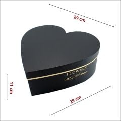 Kalp Kutu Orta Boy, 29 x 29 x 11 cm - Siyah