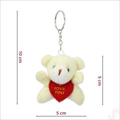 Pelüş Ayıcık Anahtarlık Love You, 5 cm x 5 cm - Beyaz
