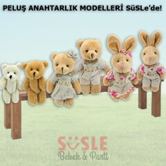 Pelüş Ayıcık Anahtarlık Love You, 5 cm x 5 cm - Beyaz