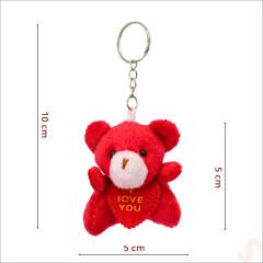 Pelüş Ayıcık Anahtarlık Love You, 5 cm x 5 cm - Kırmızı