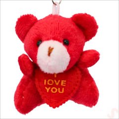 Pelüş Ayıcık Anahtarlık Love You, 5 cm x 5 cm - Kırmızı
