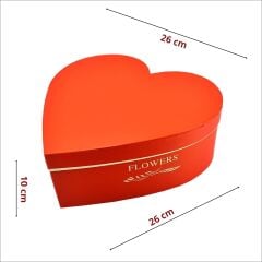 Kalp Kutu Küçük Boy, 26 x 26 x 10 cm - Kırmızı