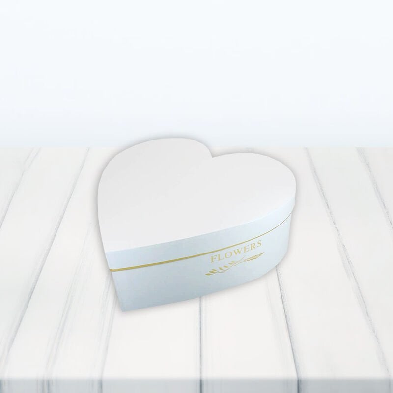 Kalp Kutu Küçük Boy, 26 x 26 x 10 cm - Beyaz