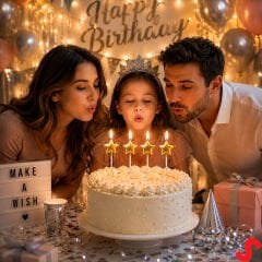 Çubuklu Metalik Altın Yıldız Mum - 14 cm x 4 Adet