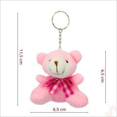 Pelüş Ayıcık Anahtarlık, 6,5 cm x 6,5 cm - Pembe