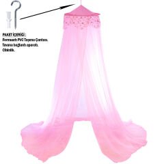 Yatak Gölgelikli Mega Boy Lüks Cibinlik Sineklik - Pembe