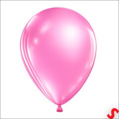 Metalik Parlak Balon, 30 cm x 10 Adet - Pembe