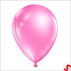 Metalik Parlak Balon, 30 cm x 10 Adet - Pembe